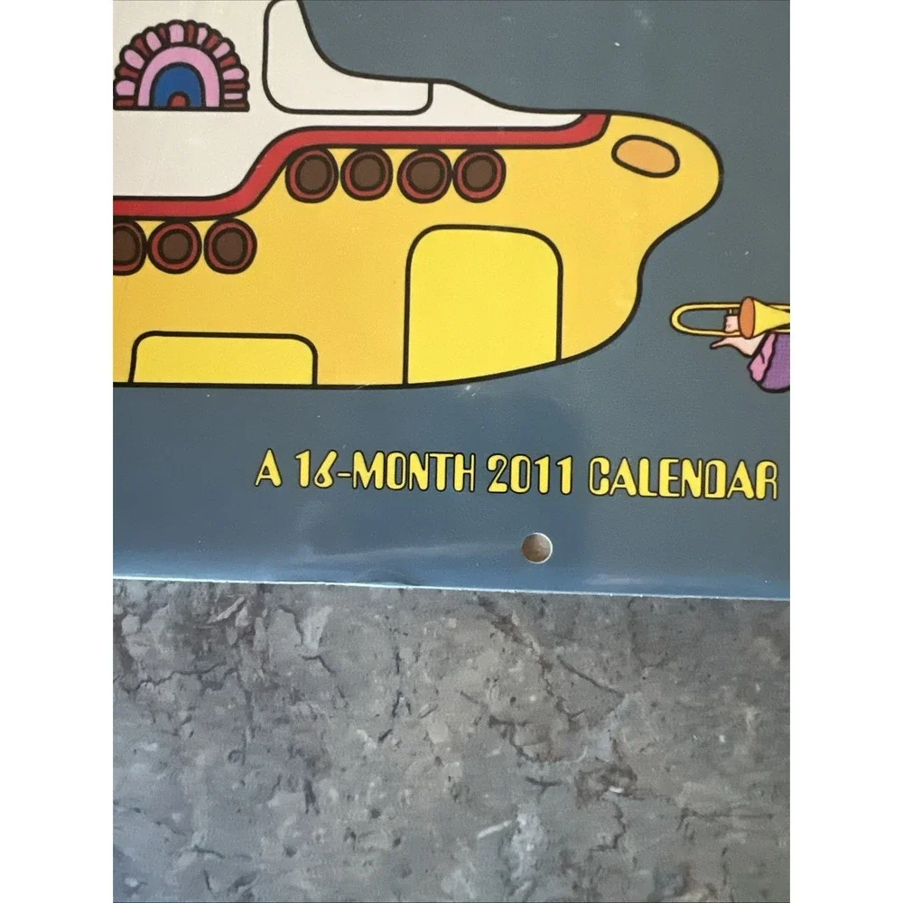 Vintage The Beatles 2010 YELLOW SUBMARINE 16 MONTH Calendar Sealed